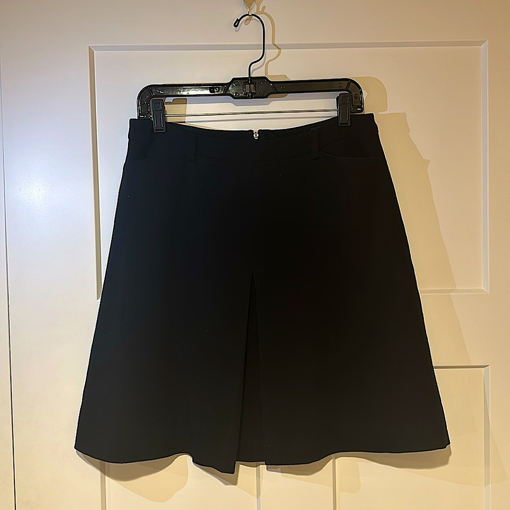 Dolce & Gabbana Black Wool Front Pleat Skirt